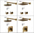 YANKSMART Bathroom Rainfall Shower Faucets 8 Inch Antique Brass Round Wall Mounted Faucet Sets Dual Handles Mixer Tap
