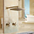 YANKSMART Bathroom Rainfall Shower Faucets 8 Inch Antique Brass Round Wall Mounted Faucet Sets Dual Handles Mixer Tap