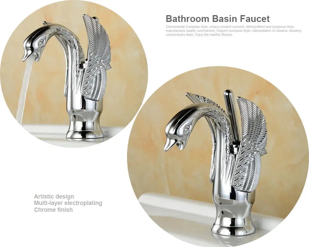 Bathroom Faucets Sink Mixer Cold And Hot Water Swan Style Single Handle Vanity Sink Mixer Crane Wash Basin Taps WB1025