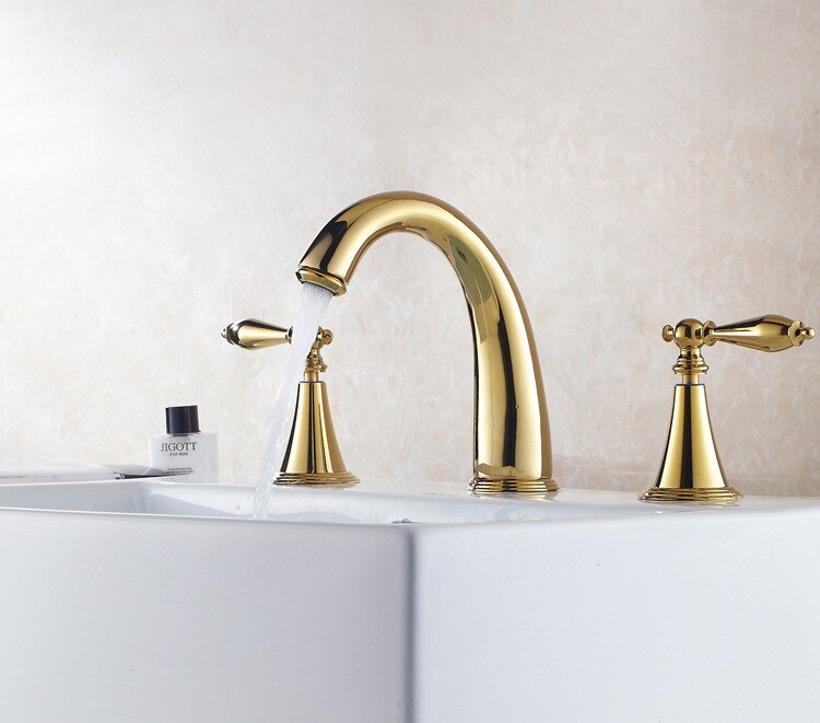 Brushed Nickel Widespread Basin Faucet Dual Handle Bathroom Sink Mixer Tap 3 Holes