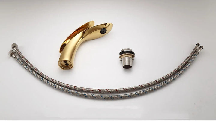 Basin Faucets Modern Rose Gold  Bathroom Faucet Waterfall Single Hole Cold and Hot Water Tap Basin Faucet Mixer Taps  XT-423