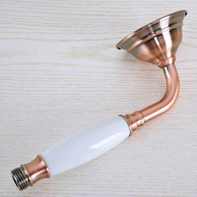 Antique Red Copper 8Inch Round Rainfall Shower Head Shower Arm Water Saving Hand Held Shower Head Spray 1.5 M Shower Hose
