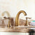 Brushed Nickel Widespread Basin Faucet Dual Handle Bathroom Sink Mixer Tap 3 Holes