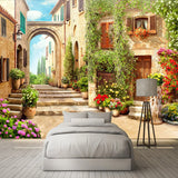 Custom Wall Mural Wallpaper European Town Street View 3D Stereo Space Living Room Backdrop Decorative Paintings Photo Wall Paper