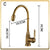 Antique Brushed Brass Kitchen Sink Faucets 360 Degree Swivel Porcelain Mixer Tap Crane Torneira Cozinha Faucet
