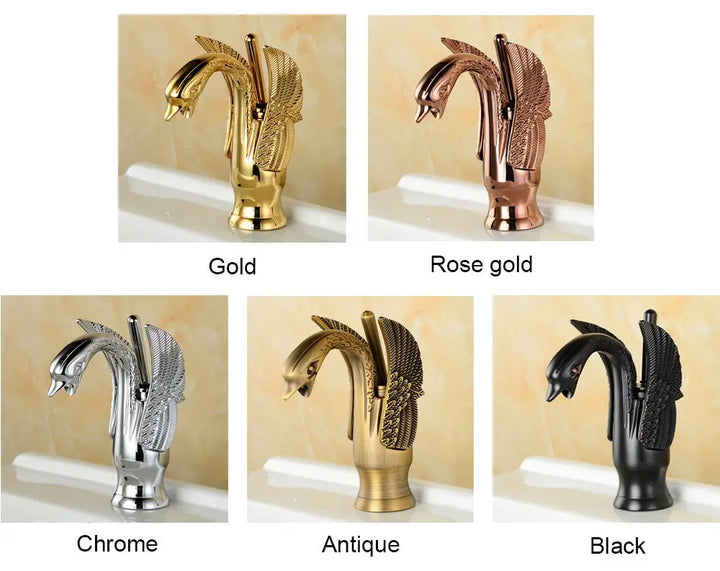 Bathroom Faucets Sink Mixer Cold And Hot Water Swan Style Single Handle Vanity Sink Mixer Crane Wash Basin Taps WB1025