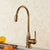 Antique Brushed Brass Kitchen Sink Faucets 360 Degree Swivel Porcelain Mixer Tap Crane Torneira Cozinha Faucet