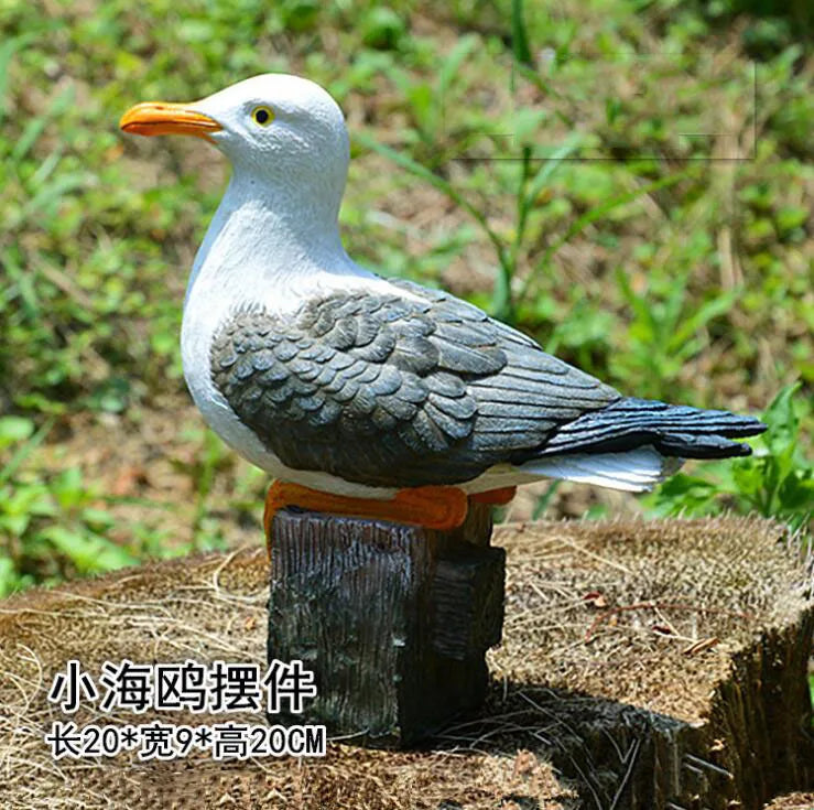 Outdoor Resin Seagull Birds Crafts Mediterranean style Ornaments Garden Simulation Animal Sculpture Accessories Decoration Art