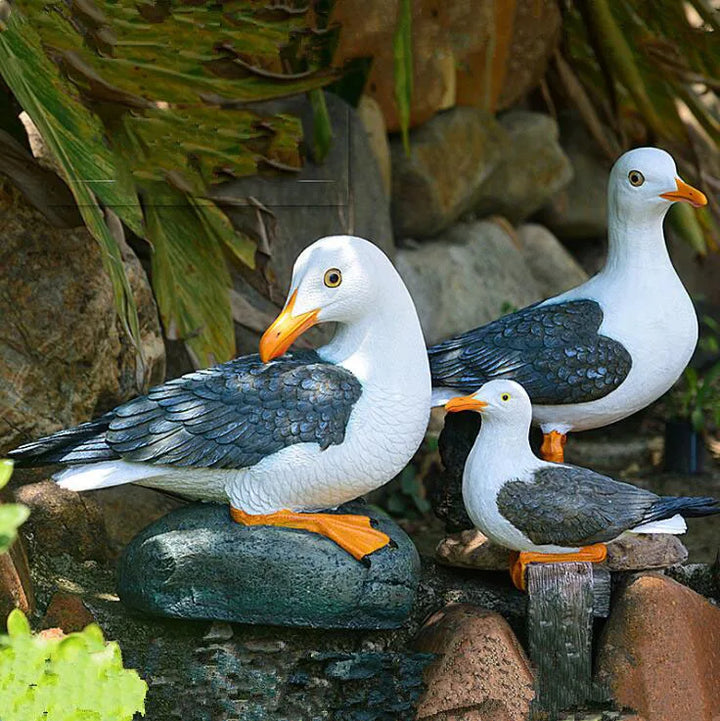 Outdoor Resin Seagull Birds Crafts Mediterranean style Ornaments Garden Simulation Animal Sculpture Accessories Decoration Art