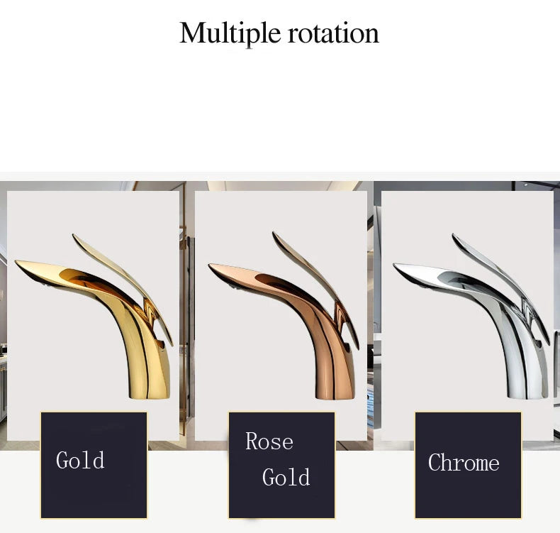 Basin Faucets Modern Rose Gold  Bathroom Faucet Waterfall Single Hole Cold and Hot Water Tap Basin Faucet Mixer Taps  XT-423