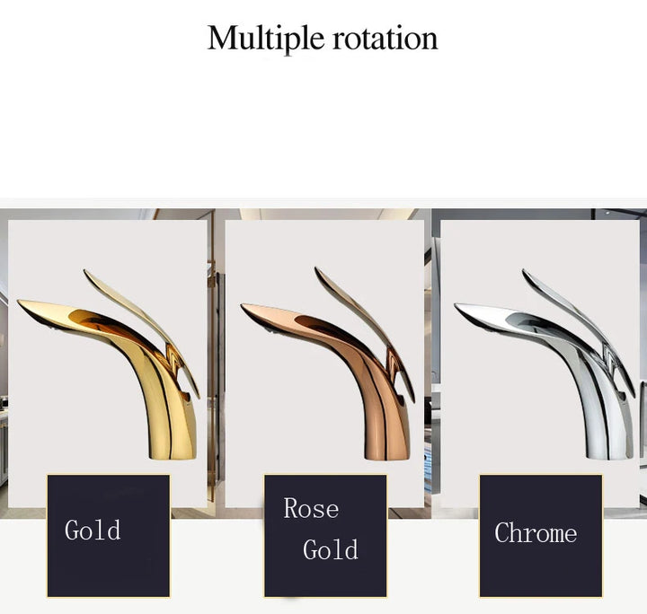 Basin Faucets Modern Rose Gold  Bathroom Faucet Waterfall Single Hole Cold and Hot Water Tap Basin Faucet Mixer Taps  XT-423