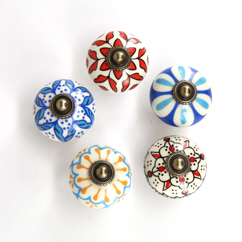 Vintage Ceramic  Kitchen Cupboard Door Drawer Knob Pull Hardware