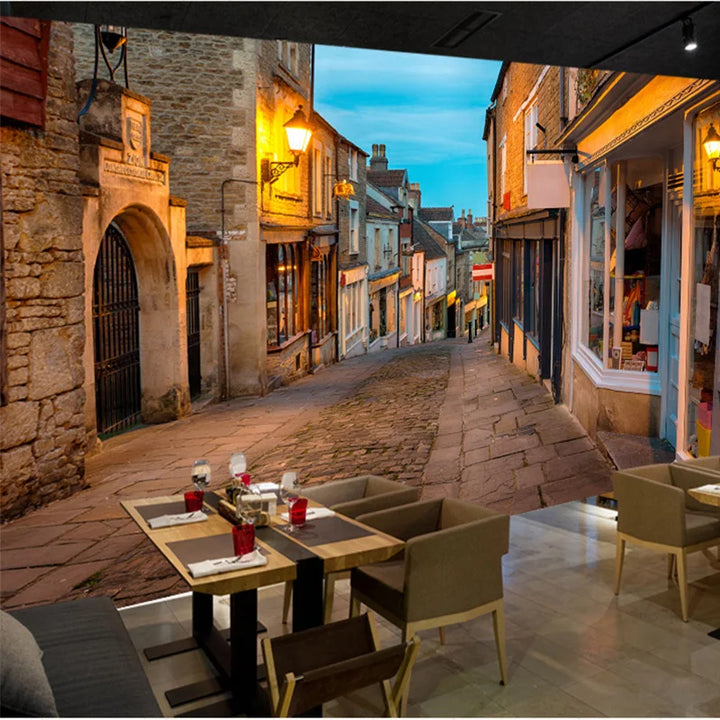 Custom Mural Wallpaper European Italy Street Town Landscape Backdrop Interior Home Decor Oбои