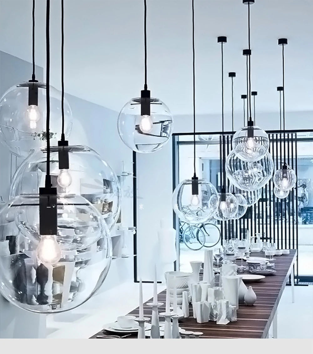 led e27 Nordic Iron Glass Bubble Minimalism LED Lamp LED Light.Pendant Lights.Pendant Lamp.