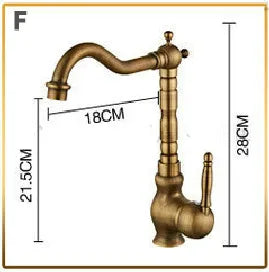 Antique Brushed Brass Kitchen Sink Faucets 360 Degree Swivel Porcelain Mixer Tap Crane Torneira Cozinha Faucet