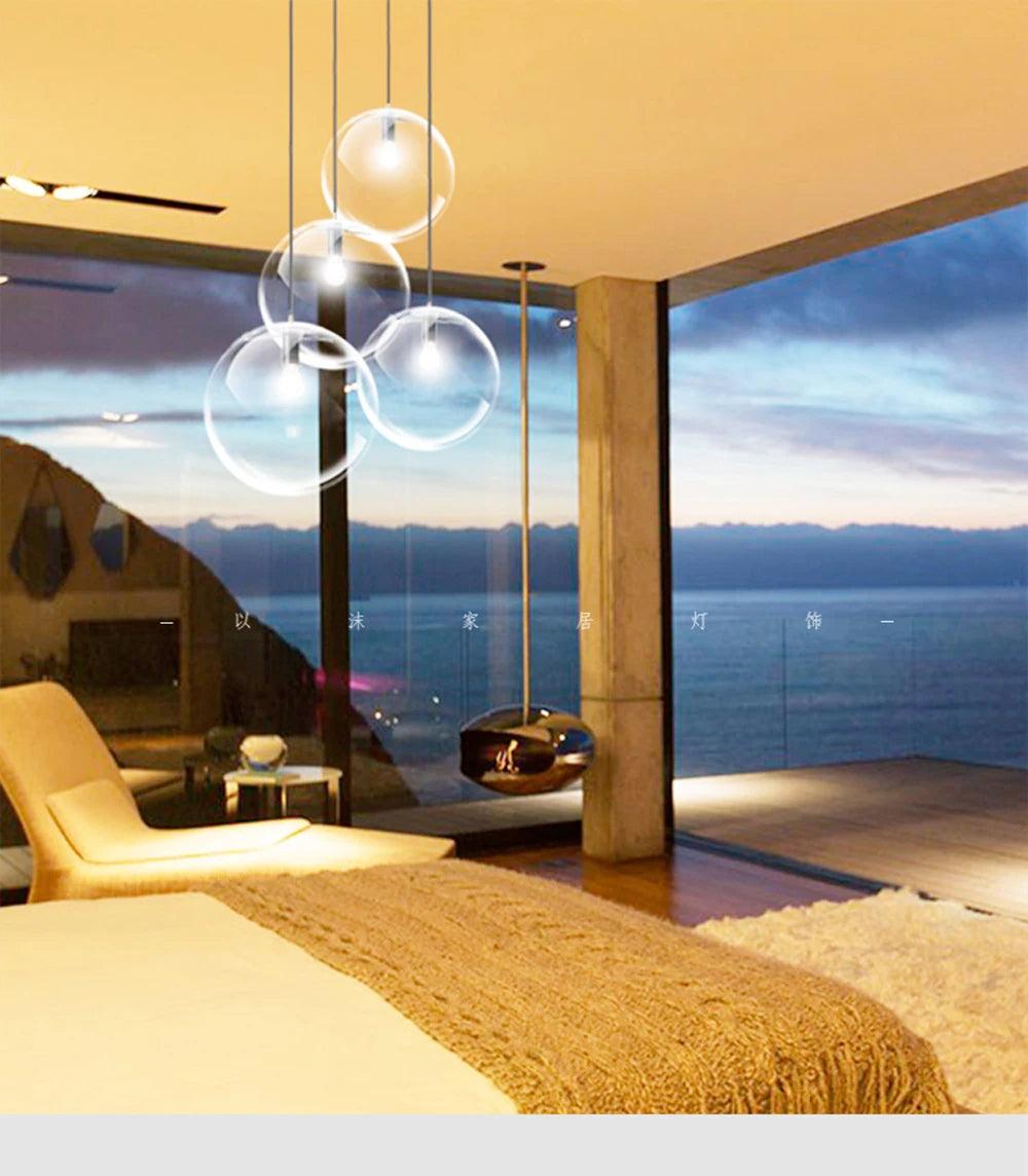 led e27 Nordic Iron Glass Bubble Minimalism LED Lamp LED Light.Pendant Lights.Pendant Lamp.