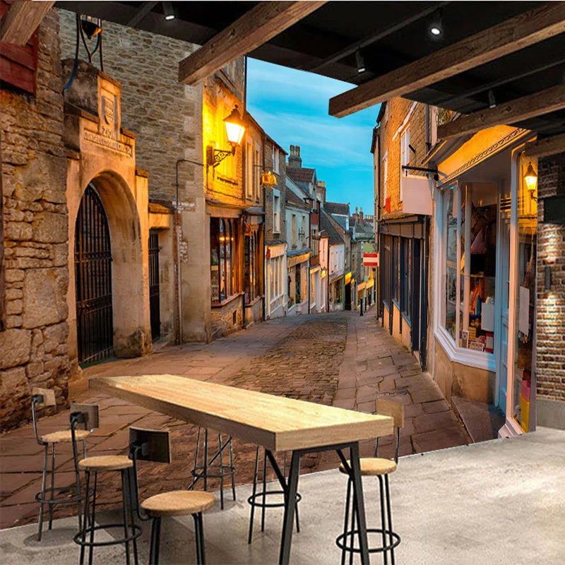 Custom Mural Wallpaper European Italy Street Town Landscape Backdrop Interior Home Decor Oбои