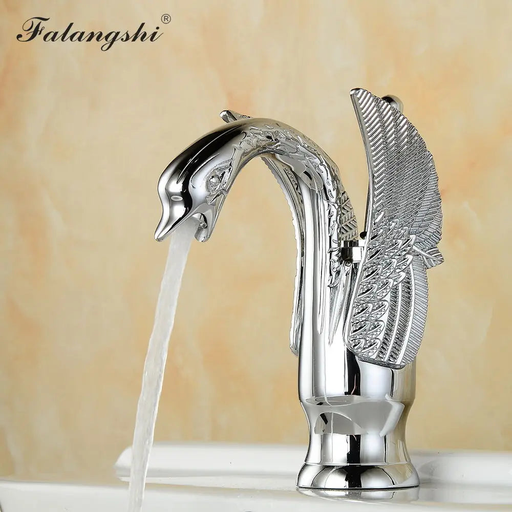Bathroom Faucets Sink Mixer Cold And Hot Water Swan Style Single Handle Vanity Sink Mixer Crane Wash Basin Taps WB1025