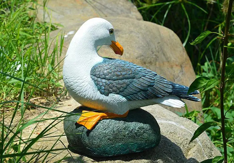 Outdoor Resin Seagull Birds Crafts Mediterranean style Ornaments Garden Simulation Animal Sculpture Accessories Decoration Art