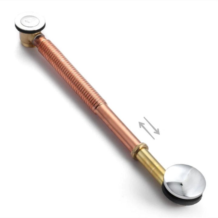 1PC Copper Rotary Bathtub Drain Water Removal Device Sewer Pipe Bathtub Drain Bath Waste and Overflow Floor Drain