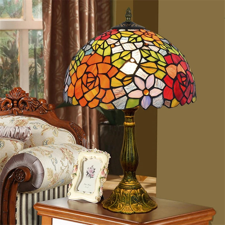 Turkish Table Lamp Tiffany Stained Glass with Dragonflys Vintage Desk Lamp Mediterranean Deco Lighting