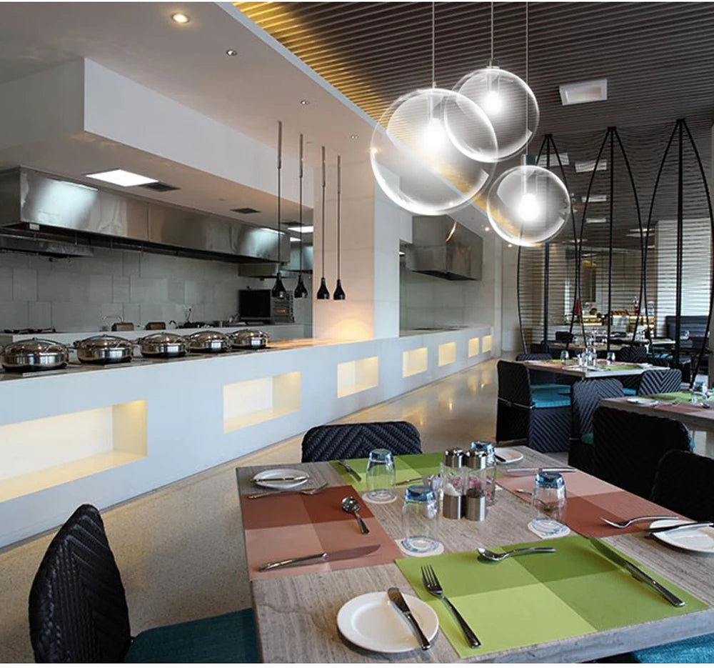 led e27 Nordic Iron Glass Bubble Minimalism LED Lamp LED Light.Pendant Lights.Pendant Lamp.
