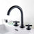 BECOLA Black Basin Faucets Brass Polished Chrome Deck Mounted Bathroom Sink Faucets 3 Hole Double Handle Hot And Cold Water Tap