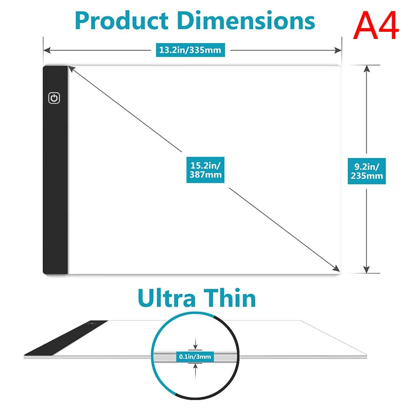 A5/A4/A3 LED Light Pad for diamond painting Artcraft Tracing Light Box Digital Tablets Painting writing Drawing Tablet