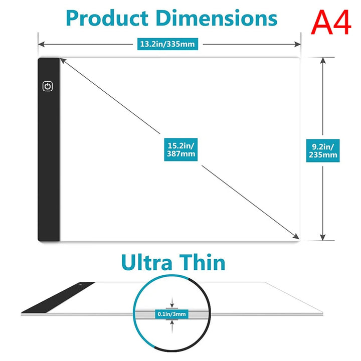 A5/A4/A3 LED Light Pad for diamond painting Artcraft Tracing Light Box Digital Tablets Painting writing Drawing Tablet