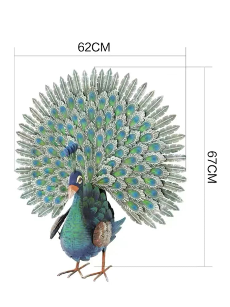Modern Garden Decoration Peacock Statue Home Decor Metal Bird Sculpture Garden
