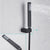 Quyanre Black Waterfall Bathtub Shower Faucets Wall Mount Shower Mixer Tap Faucets Hot Cold Bath Shower Tap BaRobinet Baignoire