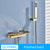 Quyanre Black Waterfall Bathtub Shower Faucets Wall Mount Shower Mixer Tap Faucets Hot Cold Bath Shower Tap BaRobinet Baignoire