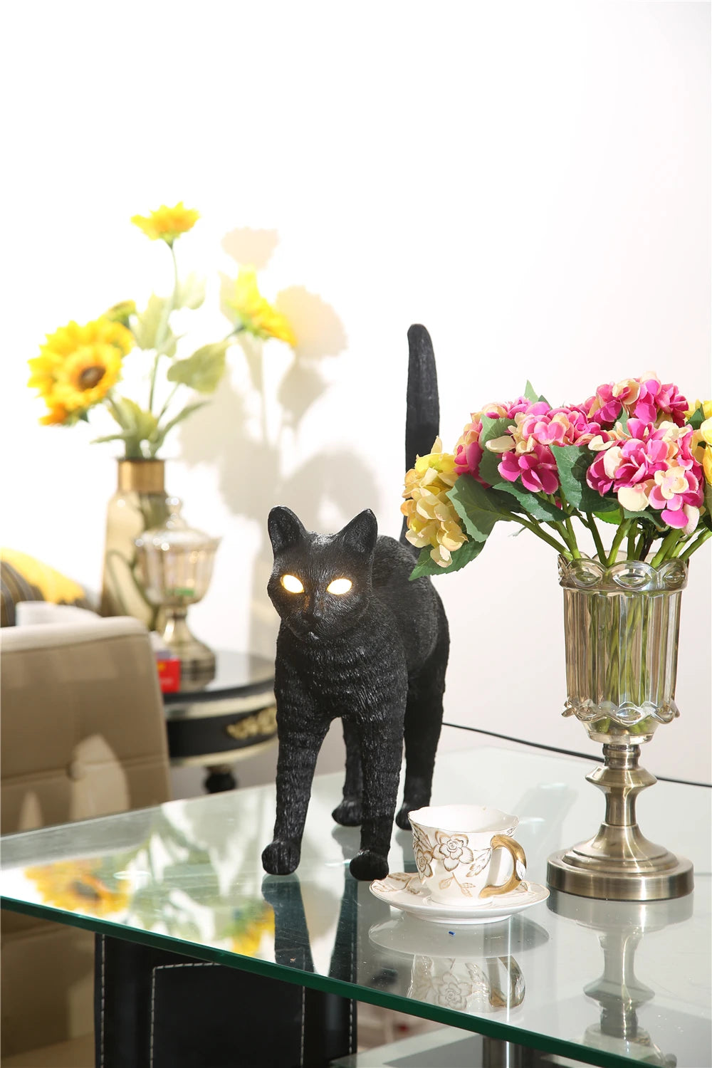Nordic Resin Cat Night light Table Lamps Italy Bedroom  Animal LED Desk Lamp Led Stand Light