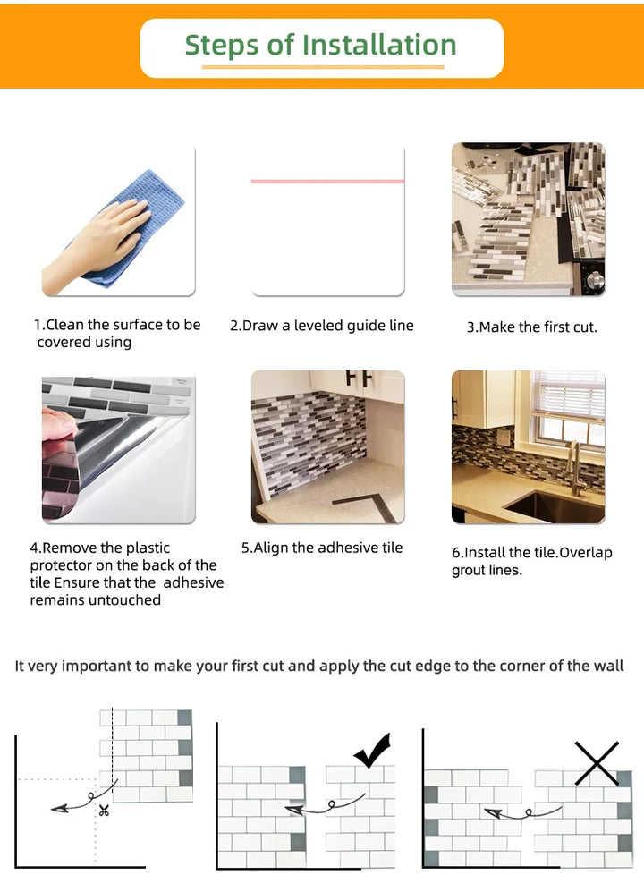 15PCS Wall Sticker Waterproof PVC imitation brick Wallpapers for TV walls living room bedroom kitchen kids rooms painted surface