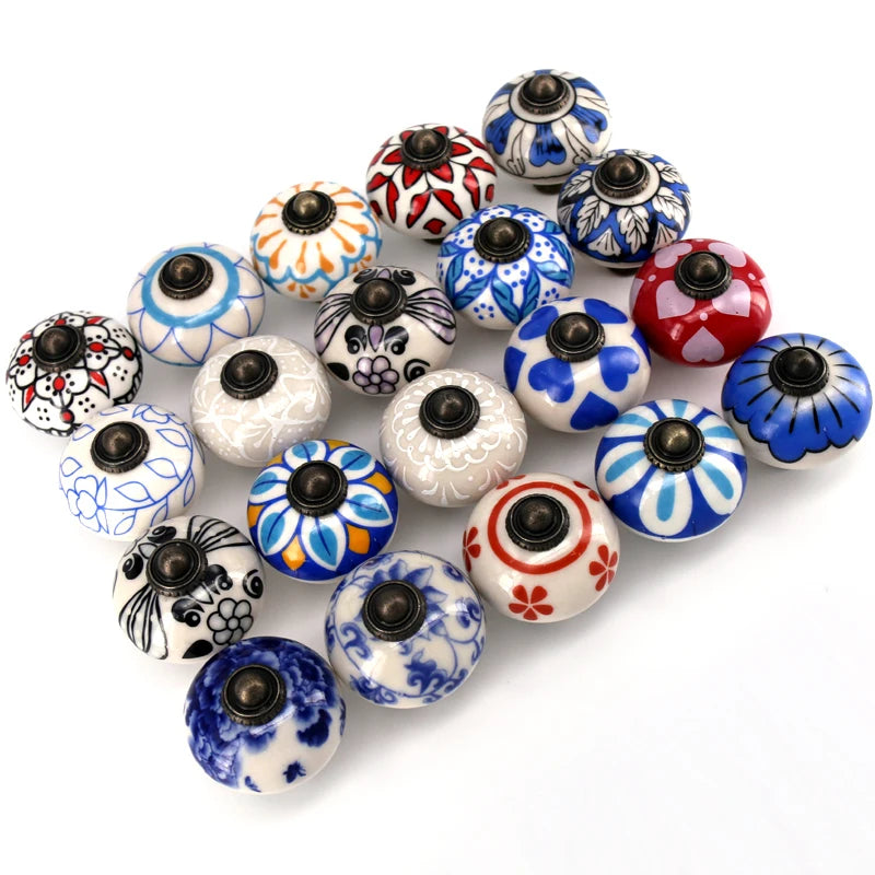 Vintage Ceramic  Kitchen Cupboard Door Drawer Knob Pull Hardware