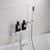 Quyanre Black Waterfall Bathtub Shower Faucets Wall Mount Shower Mixer Tap Faucets Hot Cold Bath Shower Tap BaRobinet Baignoire