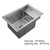 Hidden Kitchen Sink Single Bowl Small Size Stainless Steel  Balcony Concealed Sinks