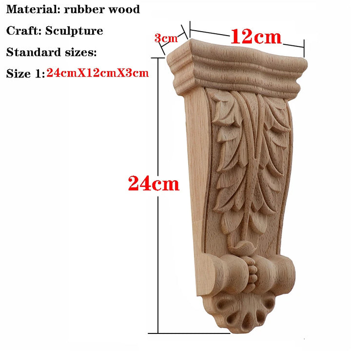 Retro Vintage Wood Carved Onlay Applique Carpenter Frame Decal Furniture
