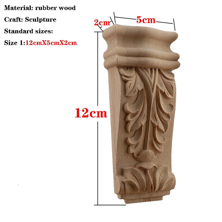 Retro Vintage Wood Carved Onlay Applique Carpenter Frame Decal Furniture