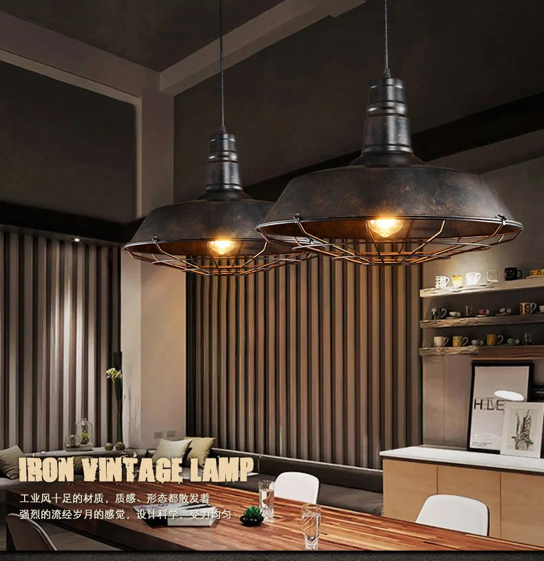 American Loft Industrial Retro Iron Pendant Lights