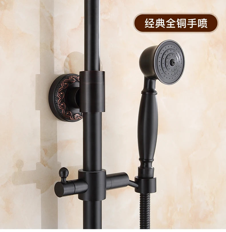Brass&Porcelain Bathroom Hand Shower Head Rainfall Shower Faucet  Bracket Shower Hose