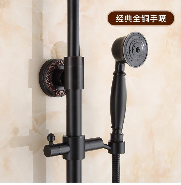 Brass&Porcelain Bathroom Hand Shower Head Rainfall Shower Faucet  Bracket Shower Hose