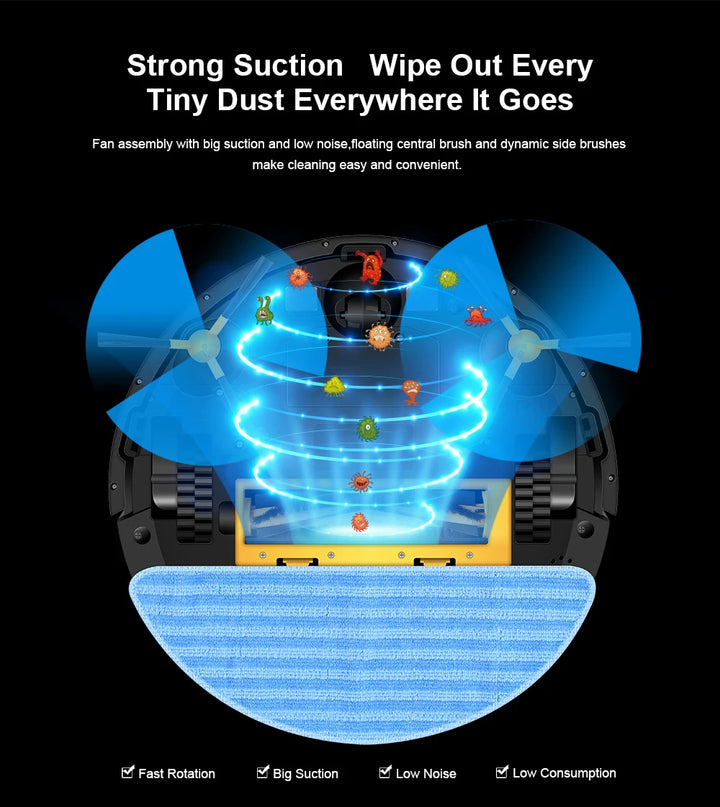Robot Vacuum Cleaner LIECTROUX/LILIN C30B ,Map Navigation with Memory,Wifi APP Control,6000pa Suction,Smart Electric Water Tank