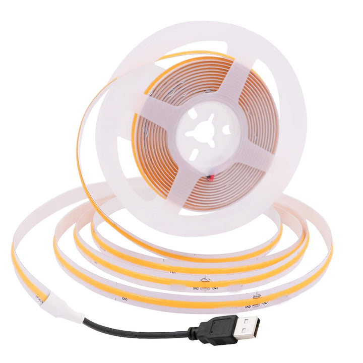 5V 12V 24V COB LED Strip 320LEDs/m High Density RA90 Flexible FOB LED Tape Light Bar Linear Ribbon 0.5-5m USB LED Light