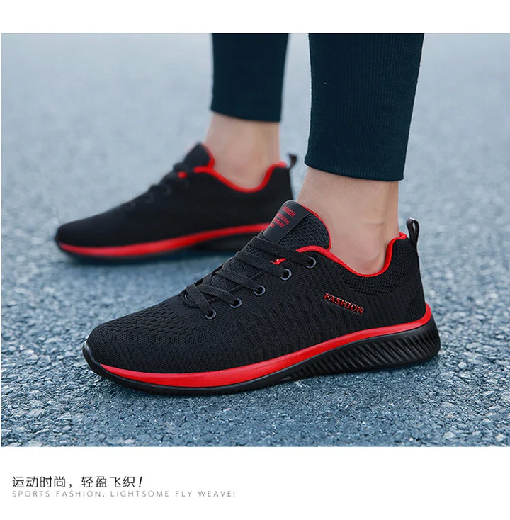 Light Sports Shoes Men Women Black Knit Sneakers Big Size 48 Breathable Casual Walking Shoes Zapatillas