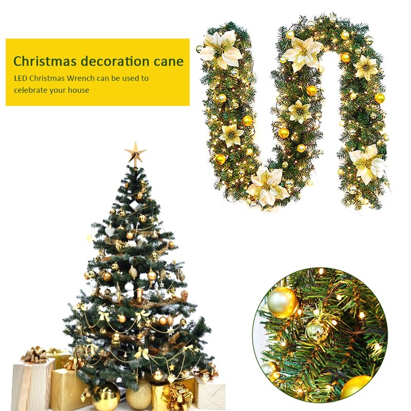 2.7M Luxury Christmas Decorations Garland Decoration Rattan with Lights
