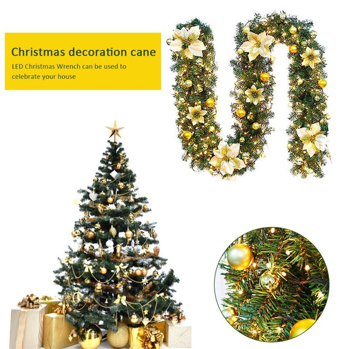 2.7M Luxury Christmas Decorations Garland Decoration Rattan with Lights