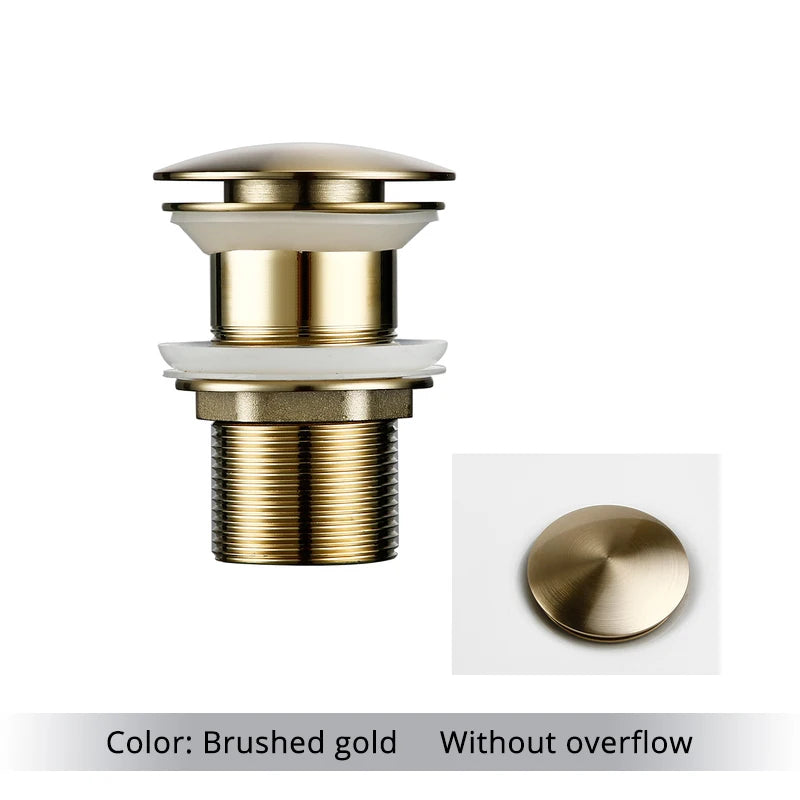 Bathroom Sink Stopper Washbasin Pop Up Drain Plug Cover Waste Pipe Drainer With Or Without Overflow For Bath Accessories