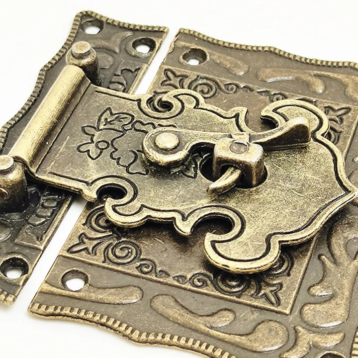 2Pcs New Antique Bronze Padlock Latch Hasp Vintage Hasp Furniture Clasp Lock