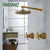 YANKSMART Bathroom Rainfall Shower Faucets 8 Inch Antique Brass Round Wall Mounted Faucet Sets Dual Handles Mixer Tap